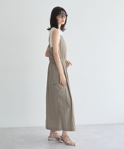Editt by YECCA VECCA(エディットバイイェッカヴェッカ)の「【適ON】COOLカーゴキャミワンピース(ワンピース・レディース・ブルーグリーン/グレイッシュベージュ/チャコールグレー・FREE)」の7枚目の写真