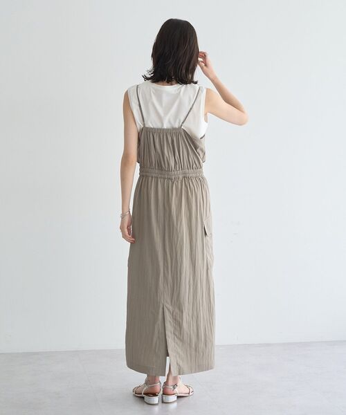 Editt by YECCA VECCA(エディットバイイェッカヴェッカ)の「【適ON】COOLカーゴキャミワンピース(ワンピース・レディース・ブルーグリーン/グレイッシュベージュ/チャコールグレー・FREE)」の8枚目の写真