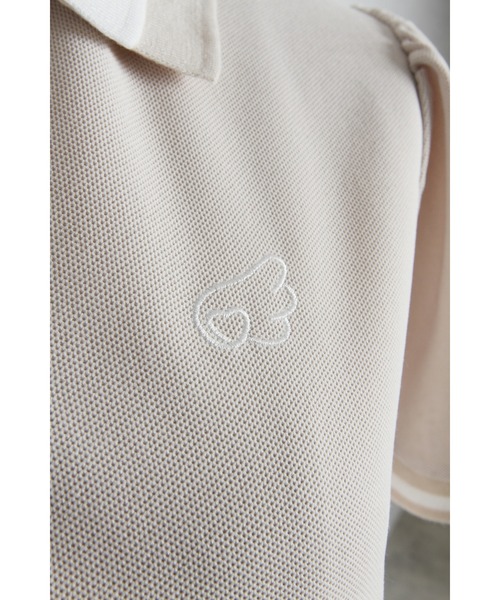 Suyunn（スユン）の「羽刺繍ダブルカラー配色ポロシャツ（Tシャツ/カットソー・レディース・ライトベージュ/ライトブルー・M）」の22枚目の写真
