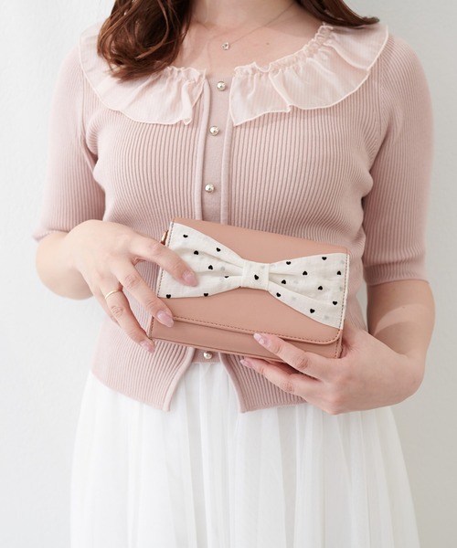 natural couture（ナチュラルクチュール）の「〈canami〉2WAYリボンバッグ（クラッチバッグ・レディース・ライトベージュ/ブラウン/ピンク・FREE）」の12枚目の写真