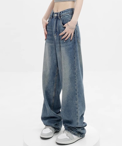 DAY CLOSET(デイ クローゼット)の「【大きいサイズ有】ゆるっとシルエット。ワイド デニムパンツ レディース(デニムパンツ・レディース・ブルー/ブラック・XL/L/M/S)」の6枚目の写真