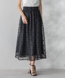Droite lautreamont | 【WEB限定】麻調シアーフロッキードットスカート(スカート)