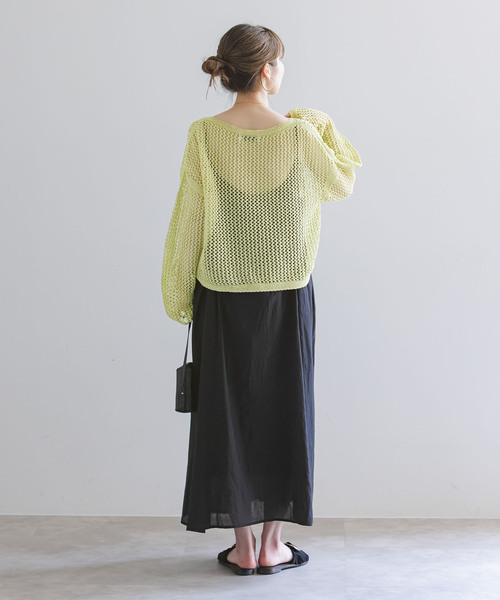 Noble（ノーブル）の「メッシュショートプルオーバー（ニット/セーター・レディース・ホワイト系その他/ライトグリーン/チャコールグレー/ブルー・FREE）」の7枚目の写真