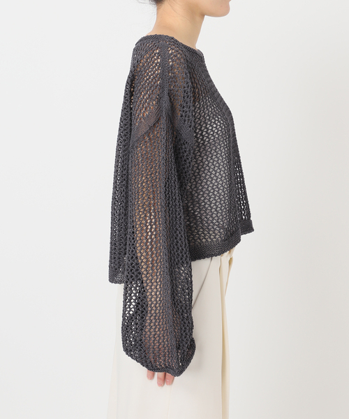 Noble（ノーブル）の「メッシュショートプルオーバー（ニット/セーター・レディース・ホワイト系その他/ライトグリーン/チャコールグレー/ブルー・FREE）」の22枚目の写真