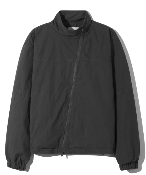 BASEMOMENT(ベースモーメント)の「ダイアグナルCNウォッシュドジップアップジャケットチャコール(ナイロンジャケット・メンズ・その他・M/L)」の2枚目の写真