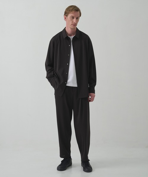 THE TOKYO(ザトウキョウ)の「【THE TOKYO/ザトウキョウ】Light Matte Stretch Jersey Wide Tapered Pants(スラックス・メンズ・ダークブラウン/ブラック・48/46/44)」の3枚目の写真