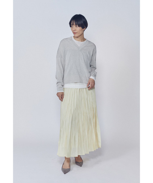 1er Arrondissement(プルミエアロンディスモン)の「クリーンVネックニットプルオーバー(ニット/セーター・レディース・ベージュ/ピンク系その他4/ブルー系その他3・FREE)」の18枚目の写真