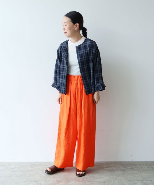 yuni(ユニ )の「△L/C/Pe washer check haori blouse(シャツ/ブラウス・レディース・ネイビー・FREE)」の18枚目の写真