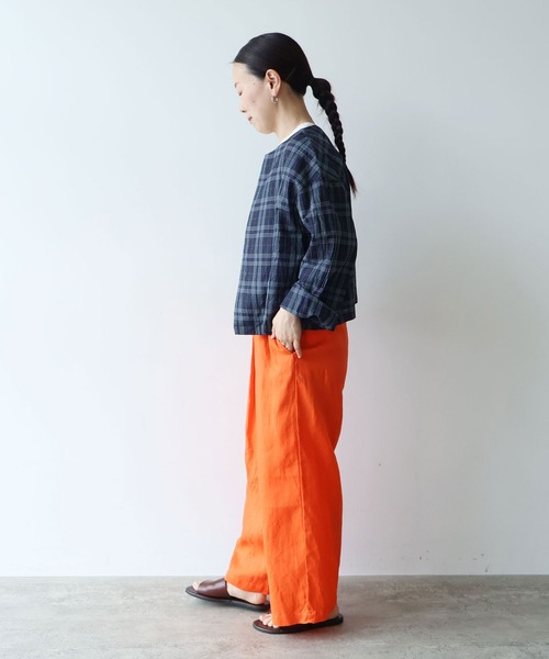 yuni(ユニ )の「△L/C/Pe washer check haori blouse(シャツ/ブラウス・レディース・ネイビー・FREE)」の19枚目の写真