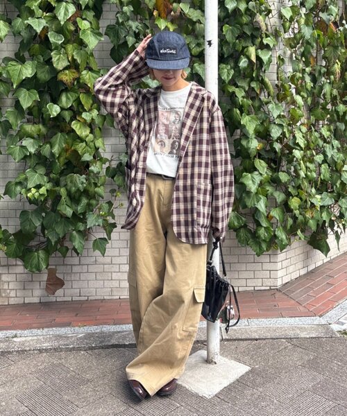 CIAOPANIC TYPY（チャオパニックティピー）の「チェックジャケット（テーラードジャケット・メンズ・ブラウン/ボルドー・LARGE/MEDIUM）」の3枚目の写真