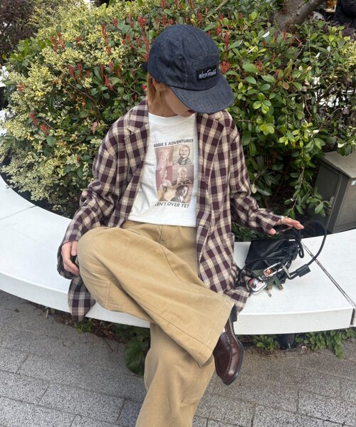CIAOPANIC TYPY（チャオパニックティピー）の「チェックジャケット（テーラードジャケット・メンズ・ブラウン/ボルドー・LARGE/MEDIUM）」の9枚目の写真