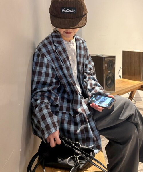 CIAOPANIC TYPY（チャオパニックティピー）の「チェックジャケット（テーラードジャケット・メンズ・ブラウン/ボルドー・LARGE/MEDIUM）」の17枚目の写真