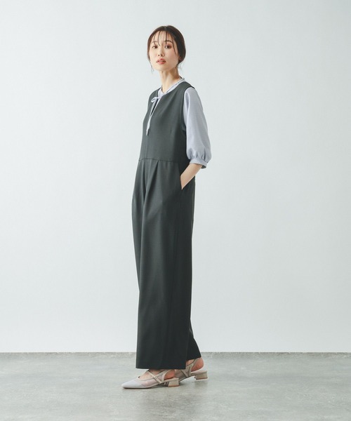 GLOBAL WORK（グローバルワーク）の「キレイつづくリボンタイブラウス/636618（シャツ/ブラウス・レディース・ブルー系その他/グレー系その他7/オフホワイト・LARGE/MEDIUM）」の13枚目の写真