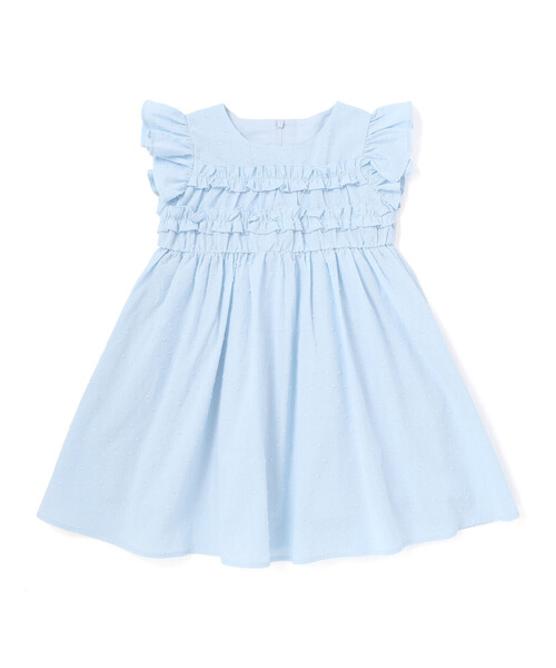BeBe(ベベ)の「ドットドビーフリルギャザーワンピース(ワンピース・キッズ・ピンク/ブルー・130cm/120cm/110cm/140cm)」の12枚目の写真