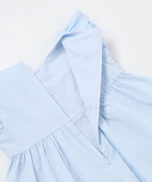 BeBe(ベベ)の「ドットドビーフリルギャザーワンピース(ワンピース・キッズ・ピンク/ブルー・130cm/120cm/110cm/140cm)」の19枚目の写真