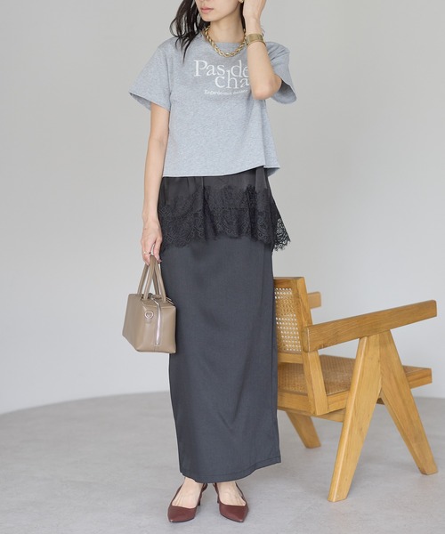 each(イーチ)の「クロップドロゴTシャツ(Tシャツ/カットソー・レディース・グレー/ホワイト・FREE)」の19枚目の写真