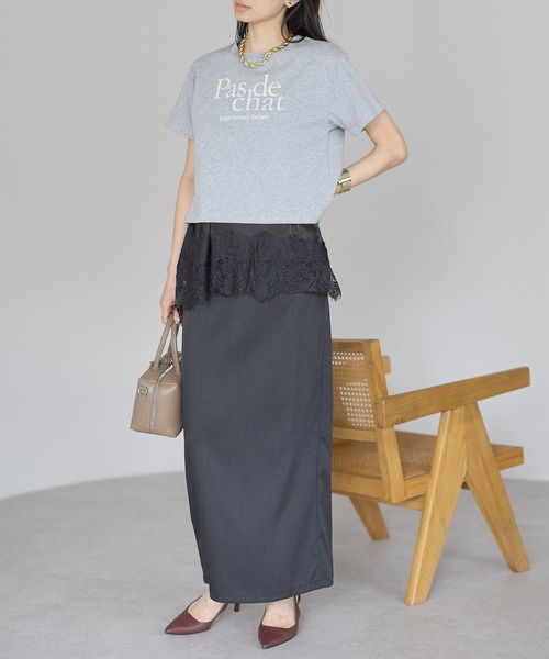 each(イーチ)の「クロップドロゴTシャツ(Tシャツ/カットソー・レディース・グレー/ホワイト・FREE)」の22枚目の写真