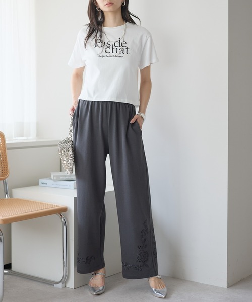 each(イーチ)の「クロップドロゴTシャツ(Tシャツ/カットソー・レディース・グレー/ホワイト・FREE)」の11枚目の写真