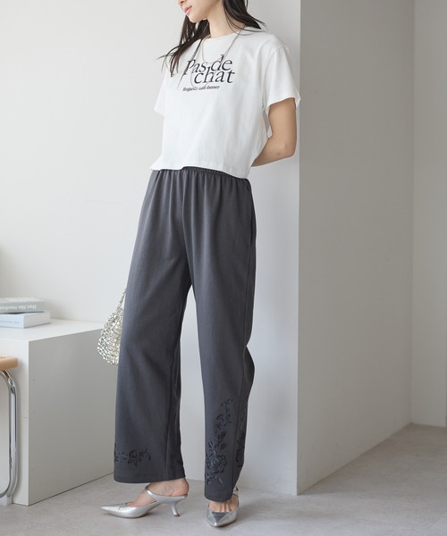 each(イーチ)の「クロップドロゴTシャツ(Tシャツ/カットソー・レディース・グレー/ホワイト・FREE)」の13枚目の写真