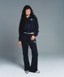 AMESWORLDWIDE | CLASSIC SLIM BOOT CUT SWEAT PANTS NAVY(スウェットパンツ)