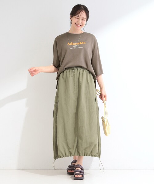 SHOO・LA・RUE(シューラルー)の「【洗濯機可/S-LL/選べる6柄】切りっぱなしお袖がこなれカジュアル 5分袖シアーTシャツ(Tシャツ/カットソー・レディース・ライトグレー系2/ホワイト系4/ピンク系2/サックスブルー系2/チャコール/ホワイト系3・04/03/02/01)」の13枚目の写真