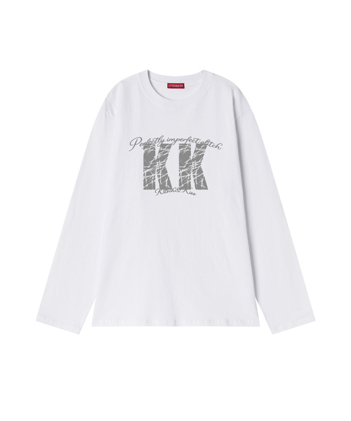 KITSCH&KISS（キッチアンドキス）の「KK CRACK コットンロングスリーブ (SCLKNK-107)（Tシャツ/カットソー・レディース・ホワイト/ブラック・FREE）」の2枚目の写真