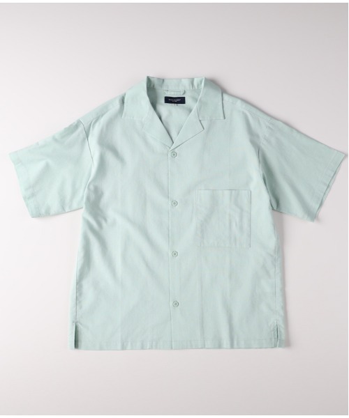BACK NUMBER（バックナンバー）の「BACK NUMBER(バックナンバー)コットンリネン半袖シャツ（シャツ/ブラウス・メンズ・サックスブルー/グリーン/キナリ/ベージュ・S/M/L/XL）」の4枚目の写真