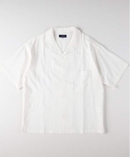 BACK NUMBER（バックナンバー）の「BACK NUMBER(バックナンバー)コットンリネン半袖シャツ（シャツ/ブラウス・メンズ・サックスブルー/グリーン/キナリ/ベージュ・S/M/L/XL）」の2枚目の写真