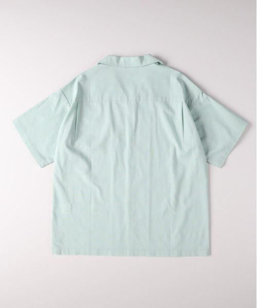 BACK NUMBER（バックナンバー）の「BACK NUMBER(バックナンバー)コットンリネン半袖シャツ（シャツ/ブラウス・メンズ・サックスブルー/グリーン/キナリ/ベージュ・S/M/L/XL）」の5枚目の写真