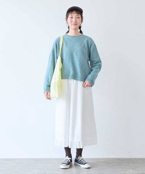 bulle de savon(ビュルデサボン)の「ジーロンラム クループルオーバー(ニット/セーター・レディース・ダークブラウン/サックスブルー/ピンク・FREE)」の10枚目の写真