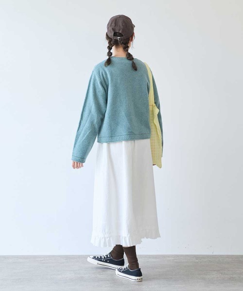 bulle de savon(ビュルデサボン)の「ジーロンラム クループルオーバー(ニット/セーター・レディース・ダークブラウン/サックスブルー/ピンク・FREE)」の6枚目の写真