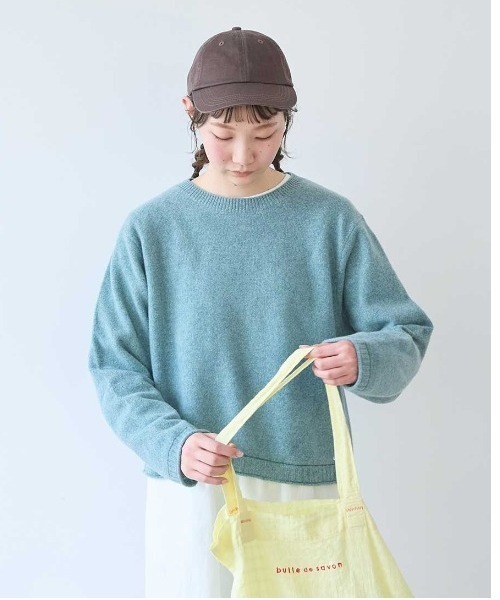 bulle de savon(ビュルデサボン)の「ジーロンラム クループルオーバー(ニット/セーター・レディース・ダークブラウン/サックスブルー/ピンク・FREE)」の14枚目の写真