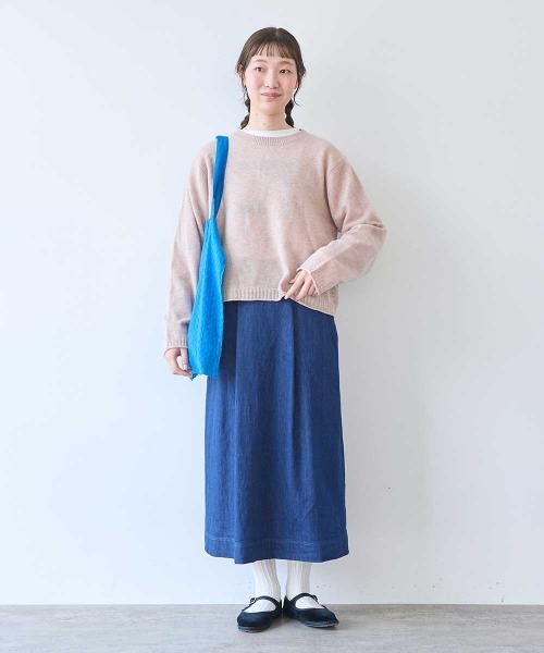 bulle de savon(ビュルデサボン)の「ジーロンラム クループルオーバー(ニット/セーター・レディース・ダークブラウン/サックスブルー/ピンク・FREE)」の21枚目の写真