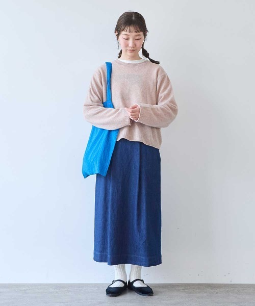 bulle de savon(ビュルデサボン)の「ジーロンラム クループルオーバー(ニット/セーター・レディース・ダークブラウン/サックスブルー/ピンク・FREE)」の19枚目の写真