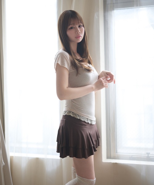 M DOLLY(エムドリー)の「Lace sadie layered dress / レースセイディレイヤードドレス(ワンピース・レディース・ブラウン・S/M)」の7枚目の写真