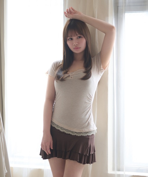 M DOLLY(エムドリー)の「Lace sadie layered dress / レースセイディレイヤードドレス(ワンピース・レディース・ブラウン・S/M)」の8枚目の写真