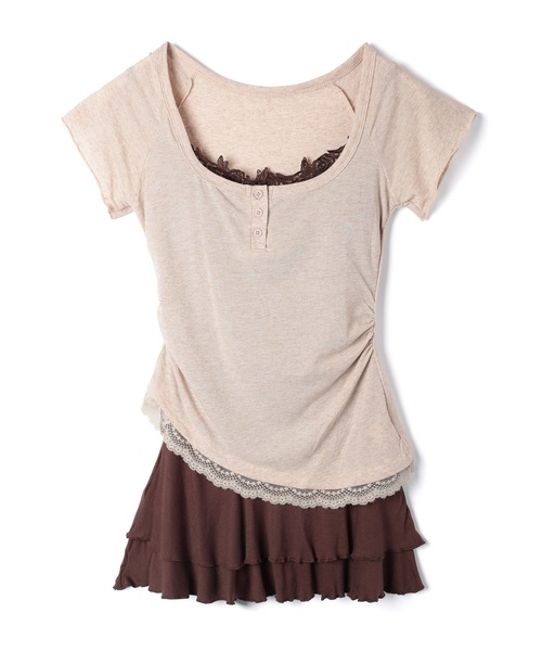 M DOLLY(エムドリー)の「Lace sadie layered dress / レースセイディレイヤードドレス(ワンピース・レディース・ブラウン・S/M)」の12枚目の写真