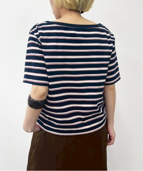 MIDVEIN(ミッドヴェイン)の「Border Tshirt(Tシャツ/カットソー・レディース・ブラウン/ブラック/ネイビー・FREE)」の12枚目の写真