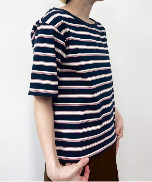 MIDVEIN(ミッドヴェイン)の「Border Tshirt(Tシャツ/カットソー・レディース・ブラウン/ブラック/ネイビー・FREE)」の13枚目の写真