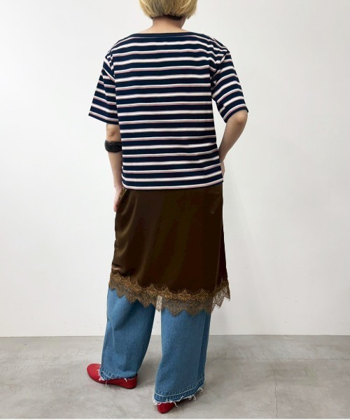 MIDVEIN(ミッドヴェイン)の「Border Tshirt(Tシャツ/カットソー・レディース・ブラウン/ブラック/ネイビー・FREE)」の15枚目の写真