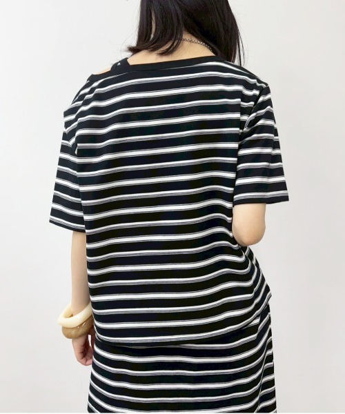 MIDVEIN(ミッドヴェイン)の「Border Tshirt(Tシャツ/カットソー・レディース・ブラウン/ブラック/ネイビー・FREE)」の17枚目の写真