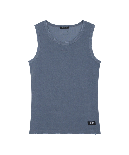 DRUNKTXT(ドランクテキスト)の「Damage Tank Top Blue(Tシャツ/カットソー・メンズ・その他・FREE)」の2枚目の写真