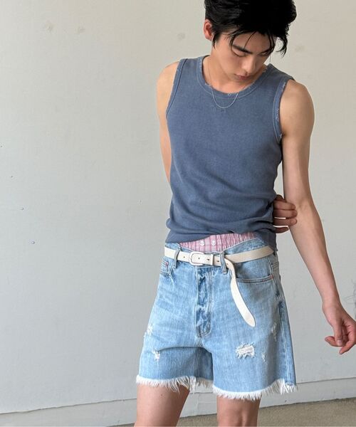 DRUNKTXT(ドランクテキスト)の「Damage Tank Top Blue(Tシャツ/カットソー・メンズ・その他・FREE)」の5枚目の写真