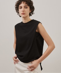 【CITY TOKYO/シティートウキョウ】Cape Nosleeve Tshirt/ケープノースリーブTシャツ