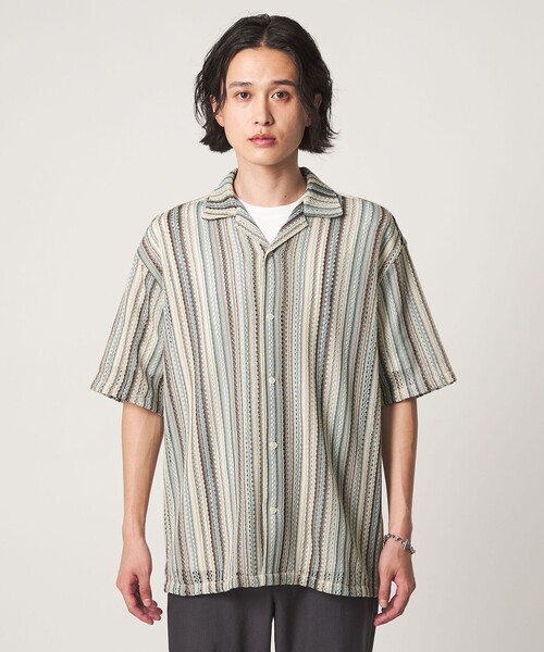 A DAY IN THE LIFE UNITED ARROWS(アデイインザライフユナイテッドアローズ)の「レース ストライプ オープンカラー シャツ<A DAY IN THE LIFE>(シャツ/ブラウス・メンズ・ダークグレー/コバルトブルー/ベージュ・M/L)」の19枚目の写真