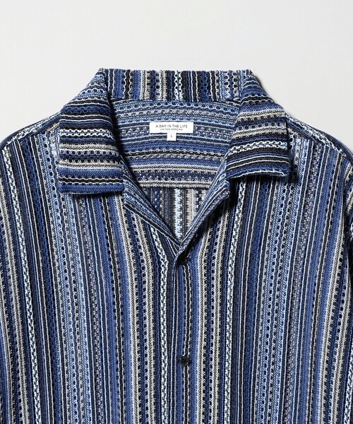 A DAY IN THE LIFE UNITED ARROWS(アデイインザライフユナイテッドアローズ)の「レース ストライプ オープンカラー シャツ<A DAY IN THE LIFE>(シャツ/ブラウス・メンズ・ダークグレー/コバルトブルー/ベージュ・M/L)」の14枚目の写真
