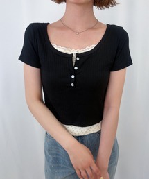 【ZOZOTOWN限定】レイヤー風リブTシャツ
