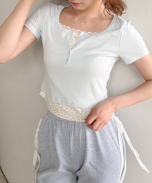 frunco(フランコ)の「【ZOZOTOWN限定】レイヤー風リブTシャツ(Tシャツ/カットソー・レディース・ホワイト/ピンク/ブラック/ブルー・FREE)」の13枚目の写真