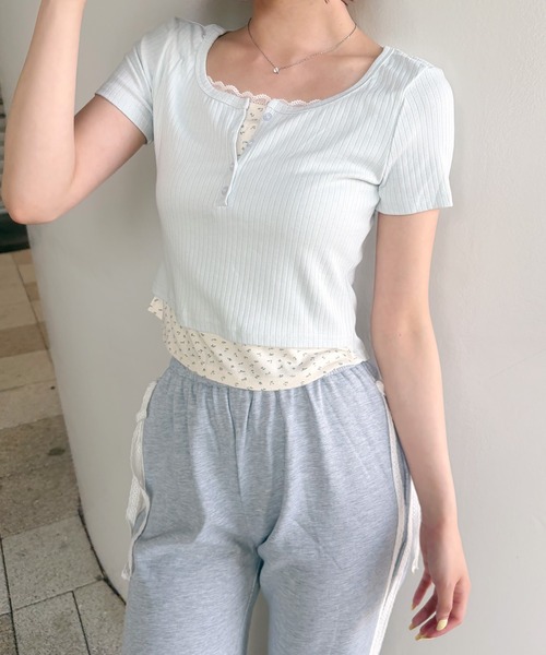 frunco(フランコ)の「【ZOZOTOWN限定】レイヤー風リブTシャツ(Tシャツ/カットソー・レディース・ホワイト/ピンク/ブラック/ブルー・FREE)」の14枚目の写真