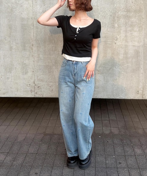 frunco(フランコ)の「【ZOZOTOWN限定】レイヤー風リブTシャツ(Tシャツ/カットソー・レディース・ホワイト/ピンク/ブラック/ブルー・FREE)」の22枚目の写真